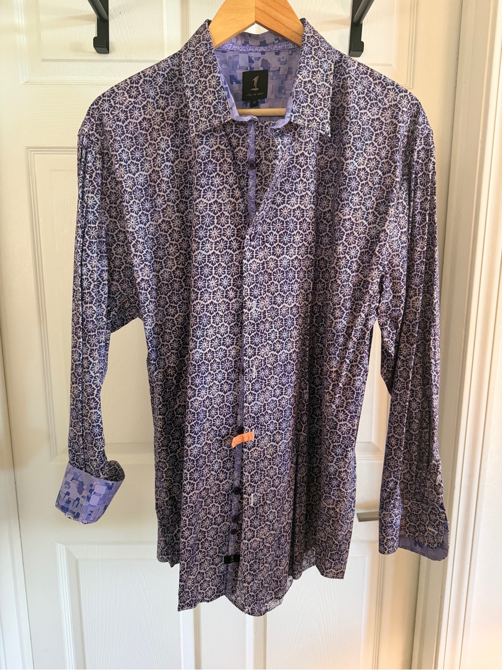 1 Like No Other Men's Floral Geometric Limited Edition Button Down Shirt - XL